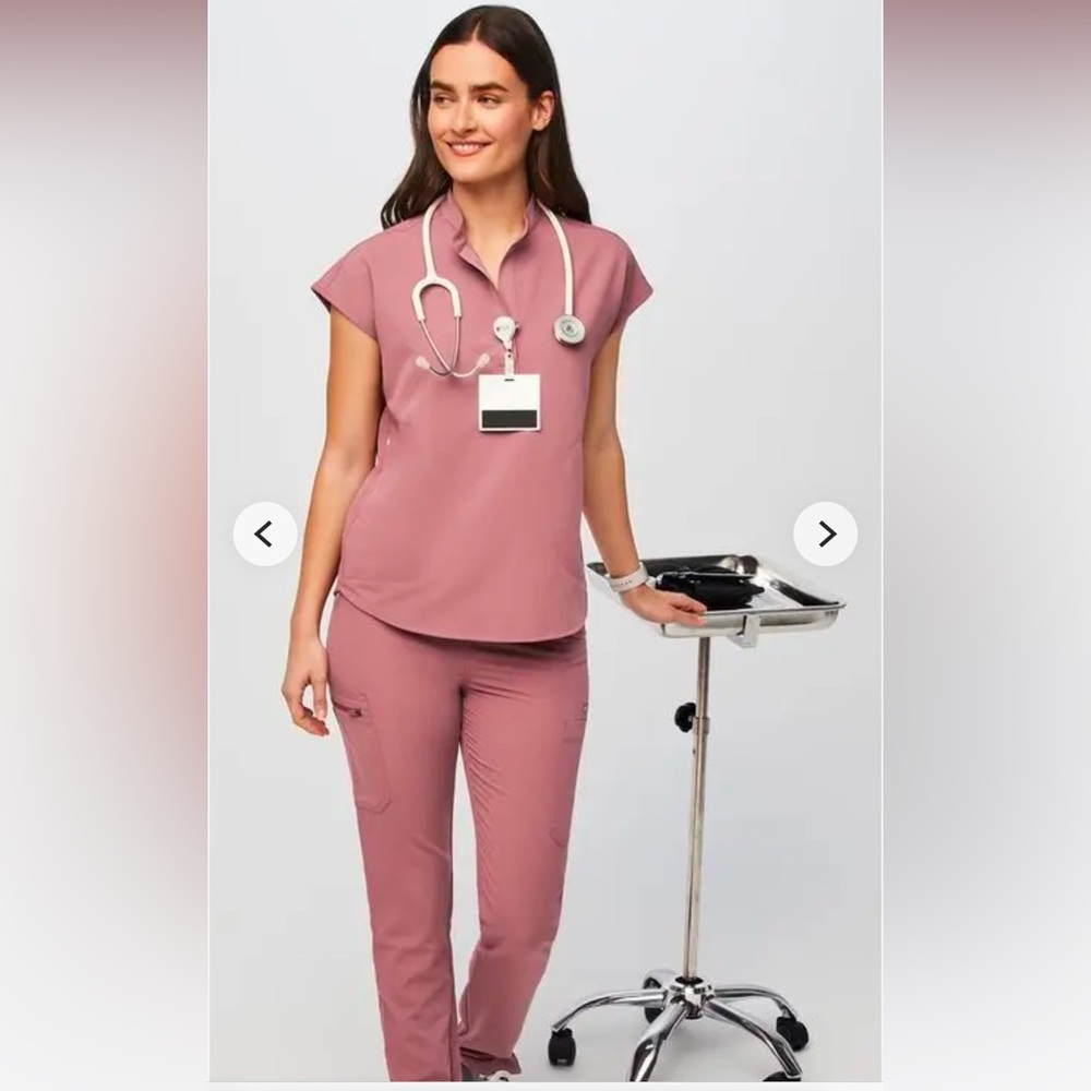 Figs Mauve Womens Scrub Set - Rafaela Top & Kade Pants